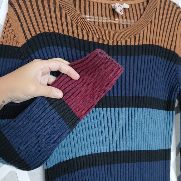 Anthropologie Dolan Lorna Ribbed Sweater Midi Slit Dress Womens Petite LG Boho - Picture 3 of 10